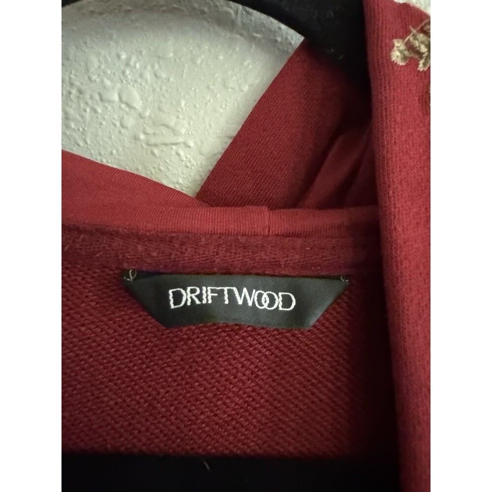Driftwood Cranberry Size Medium Floral Embroidered Zip Up Hoodie Flaw: Zipper - Picture 5 of 7